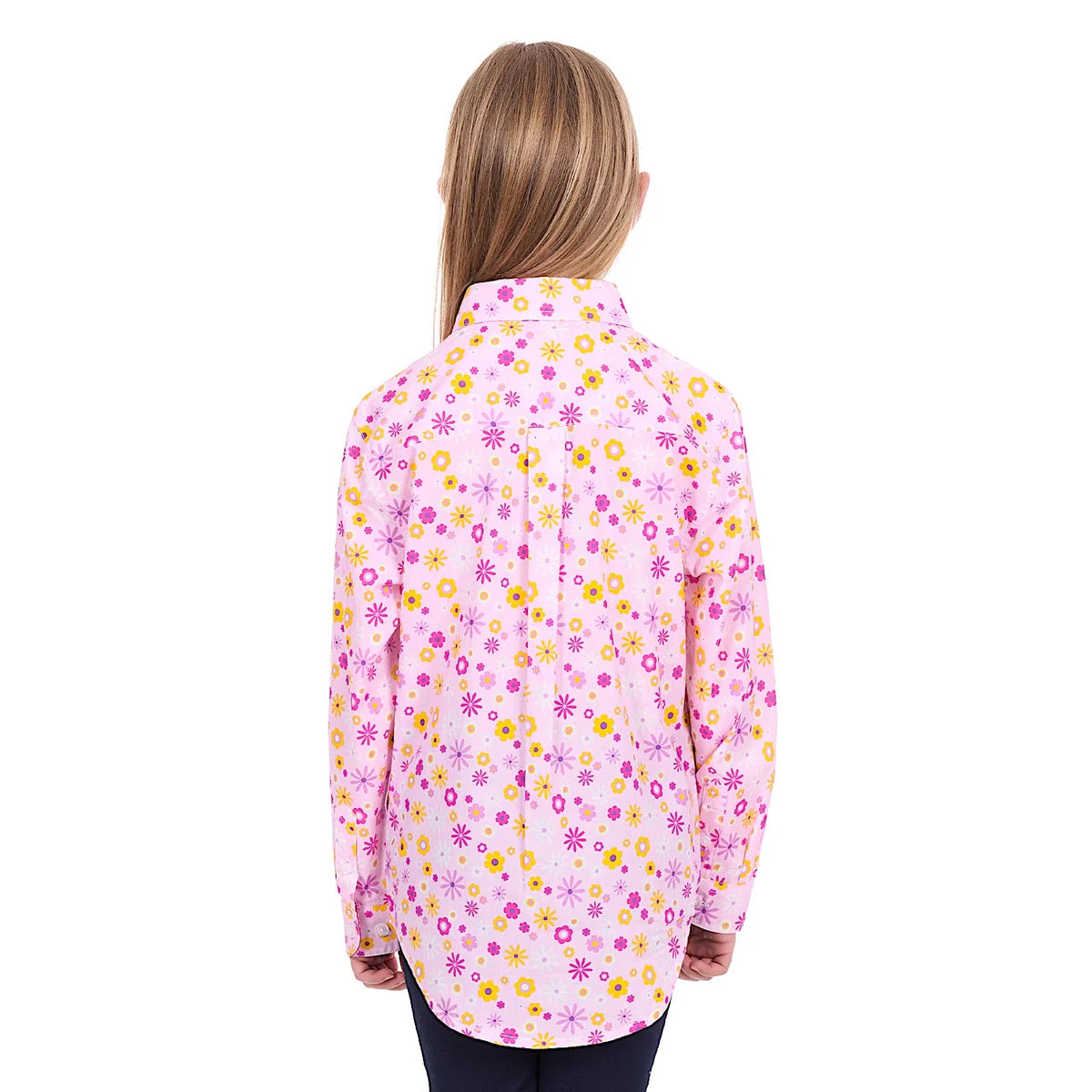 Hard Slog - Kids Daisy 1/2 PLKT Ls Shirt - Pink