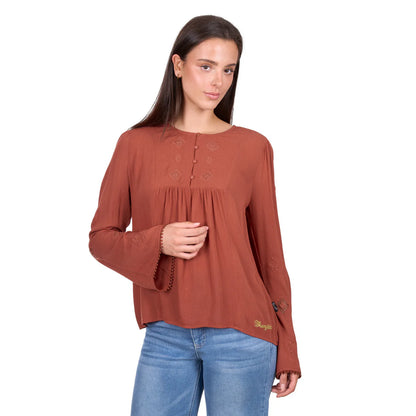 Wrangler - WMNS Roxana Ls Blouse - Copper