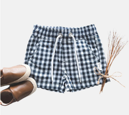 Love Henry - Baby Boys Sonny Short - Navy Check