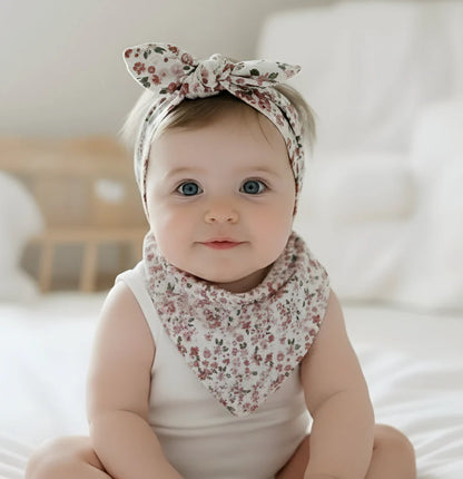 Love Henry - Baby Girls Dribble Bib - Pink Petite Floral