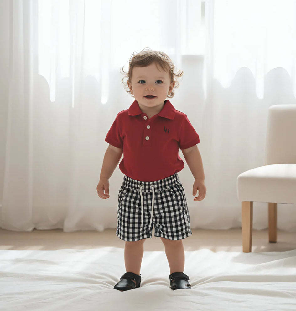 Love Henry - Baby Boys Sonny Short - Navy Check