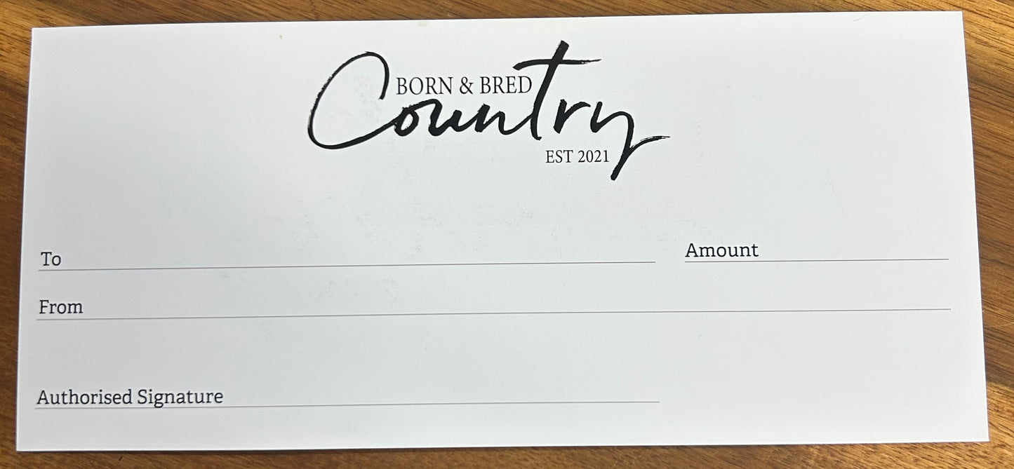 BORN AND BRED COUNTRY VOUCHER