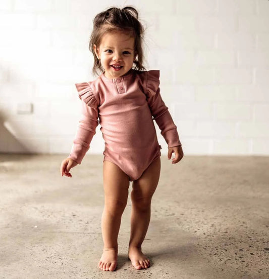 Snuggle Hunny - Rose Long Sleeve Bodysuit