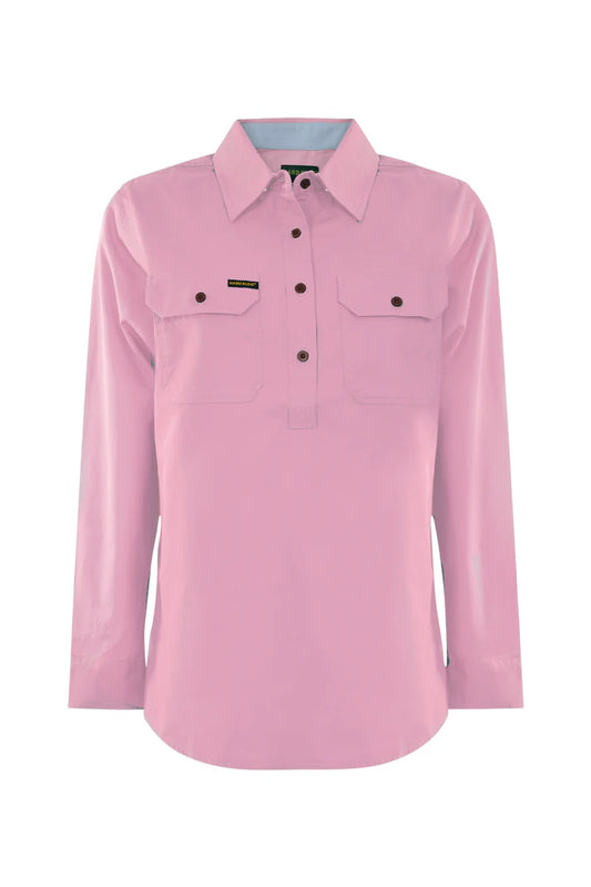Hard Slog - WMNS H/PLKT LIGHT CTN Ls Shirt - Rose Pink