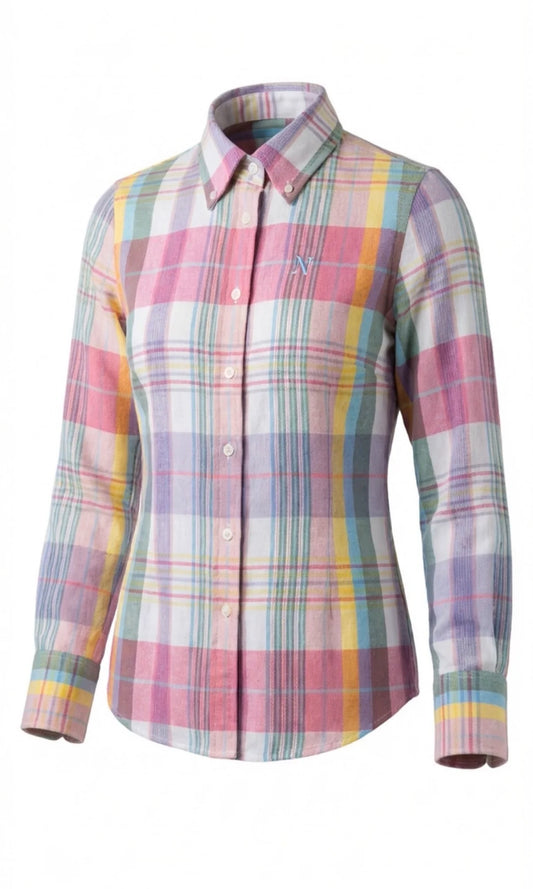 Campdraft Aus - NINETY Ladies slim fit ls shirt - Pastel Plaid