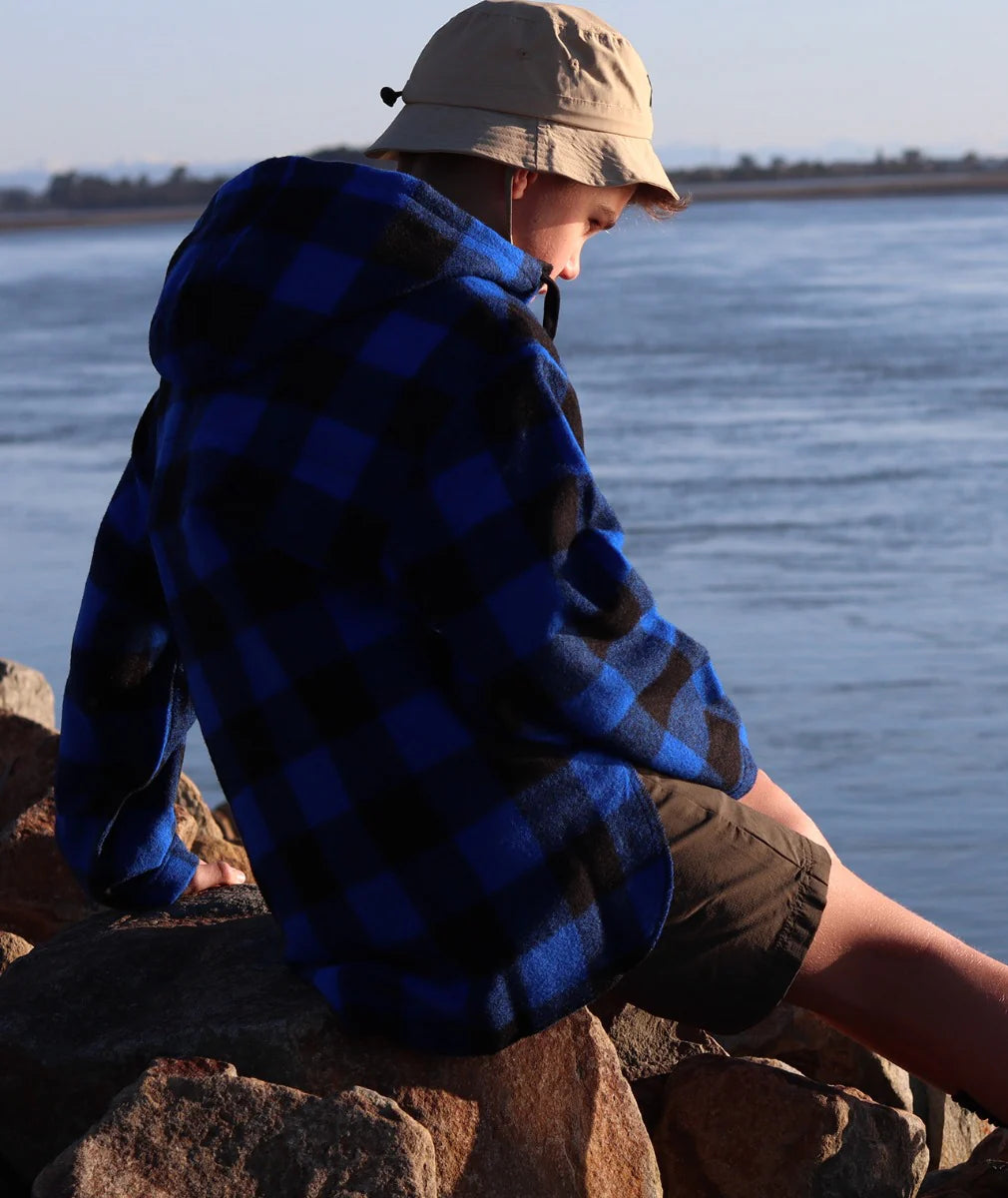 Swanndri - Kids Brixton shirt - blue/black check