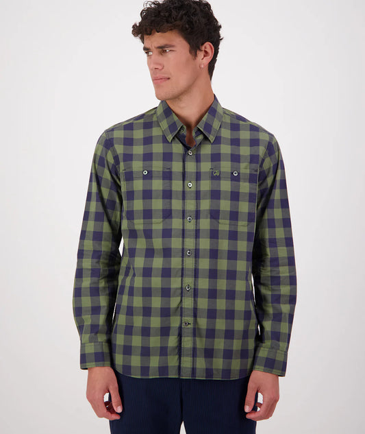 Swanndri Matarangi Shirt - Clover/Navy