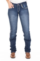 Hitchley & Harrow - Mid Rise - SR2166 "Blairsville" Sage Heart Stitch Jeans