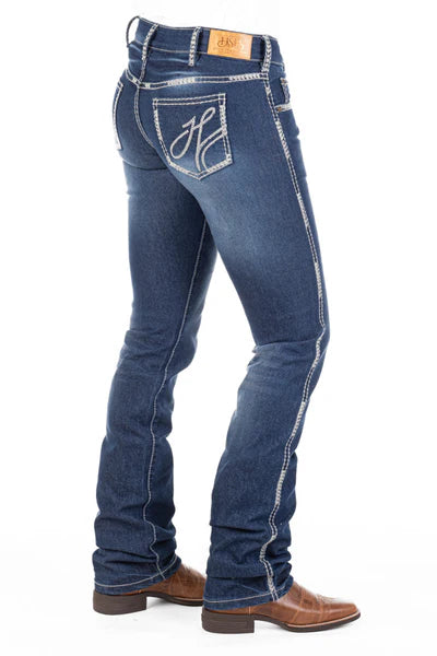 Hitchley & Harrow - Mid Rise - SR2166 "Blairsville" Sage Heart Stitch Jeans