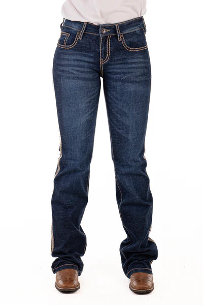 Hitchley & Harrow - Comfort Cut High Rise - SR2221 "Richmond" Beige Stitch Jeans