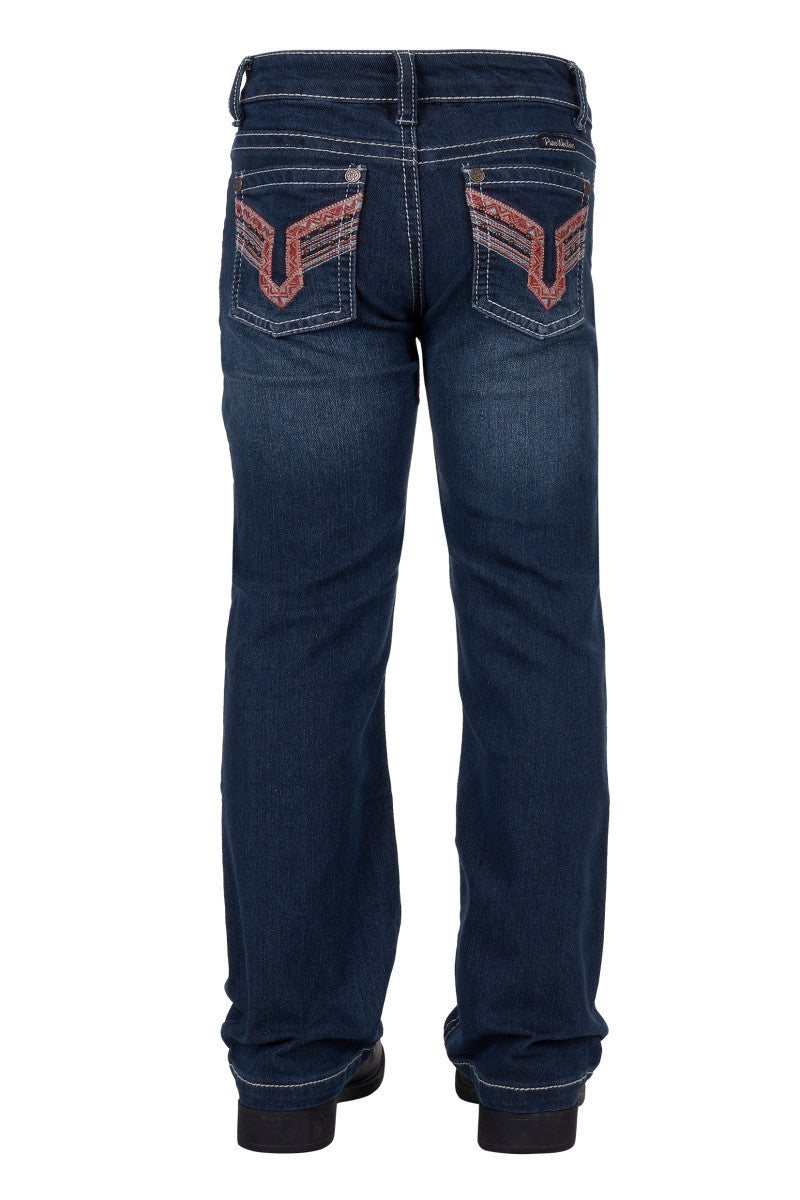 PURE WESTERN - Girl's Aztec Boot Cut Jean
