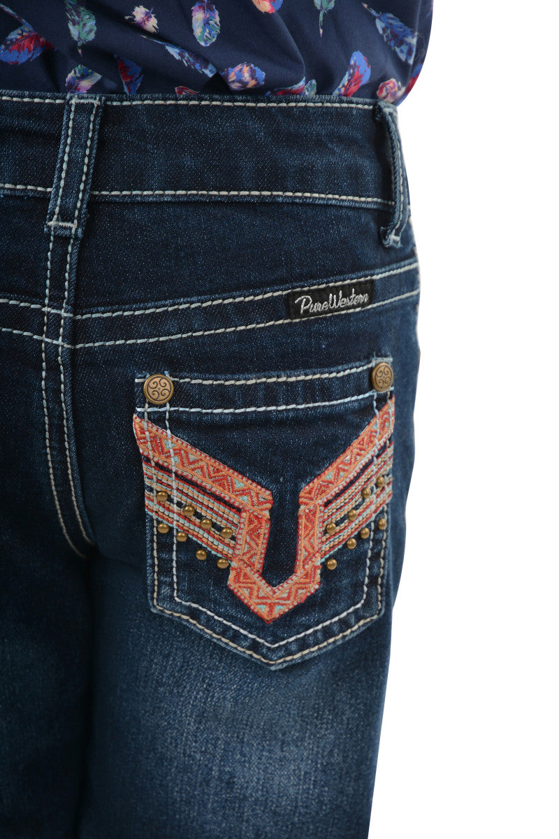 PURE WESTERN - Girl's Aztec Boot Cut Jean